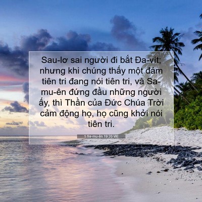 Picture 07 - 1 Sa-mu-ên 19:20 VIE - Sau-lơ sai người đi bắt Đa-vít; nhưng - Bible Verse Picture