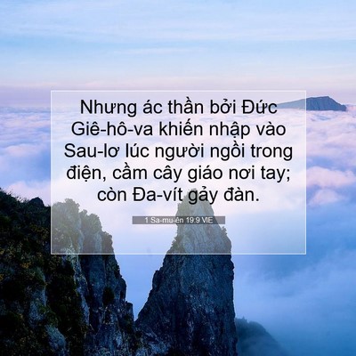 Picture 07 - 1 Sa-mu-ên 19:9 VIE - Nhưng ác thần bởi Đức Giê-hô-va - Bible Verse Picture