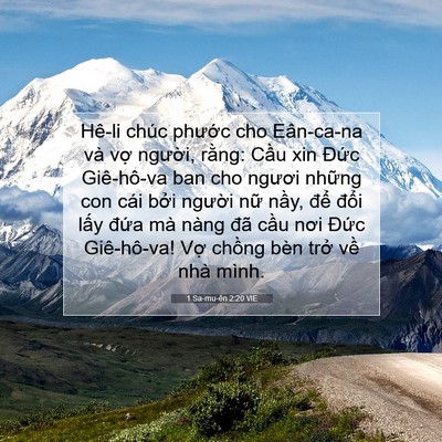 Picture 07 - 1 Sa-mu-ên 2:20 VIE - Hê-li chúc phước cho Eân-ca-na và vợ - Bible Verse Picture