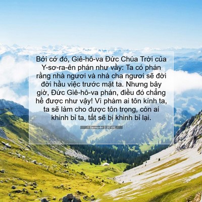 Picture 07 - 1 Sa-mu-ên 2:30 VIE - Bởi cớ đó, Giê-hô-va Đức Chúa Trời - Bible Verse Picture