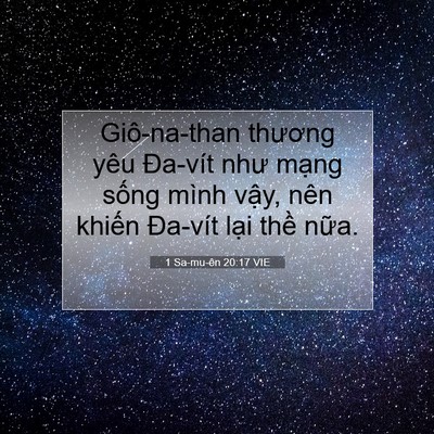 Picture 07 - 1 Sa-mu-ên 20:17 VIE - Giô-na-than thương yêu Đa-vít như mạng - Bible Verse Picture