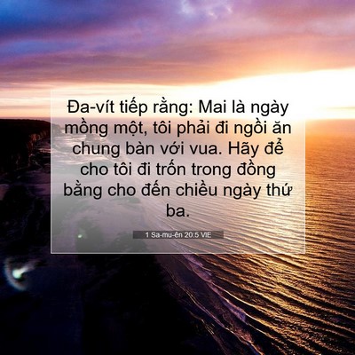 Picture 07 - 1 Sa-mu-ên 20:5 VIE - Đa-vít tiếp rằng: Mai là ngày mồng - Bible Verse Picture