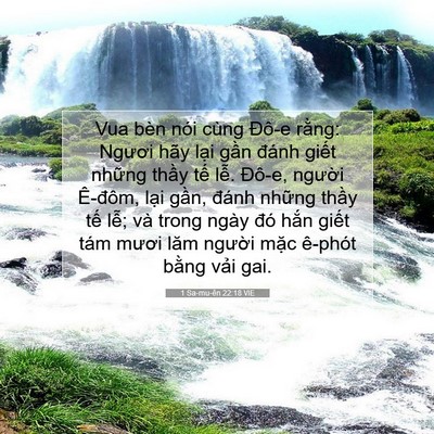 Picture 07 - 1 Sa-mu-ên 22:18 VIE - Vua bèn nói cùng Đô-e rằng: Ngươi hãy - Bible Verse Picture