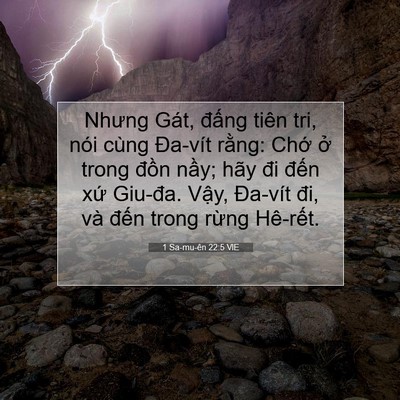 Picture 07 - 1 Sa-mu-ên 22:5 VIE - Nhưng Gát, đấng tiên tri, nói cùng - Bible Verse Picture