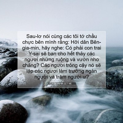 Picture 07 - 1 Sa-mu-ên 22:7 VIE - Sau-lơ nói cùng các tôi tớ chầu chực - Bible Verse Picture