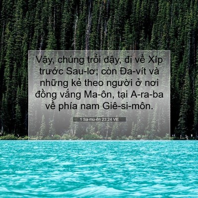 Picture 07 - 1 Sa-mu-ên 23:24 VIE - Vậy, chúng trổi dậy, đi về Xíp - Bible Verse Picture