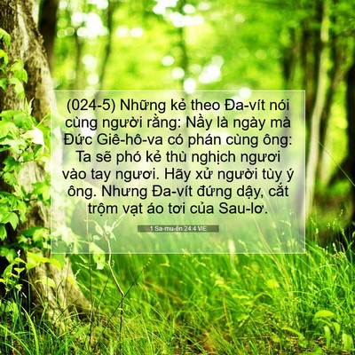 Picture 07 - 1 Sa-mu-ên 24:4 VIE - (024-5) Những kẻ theo Đa-vít nói cùng - Bible Verse Picture