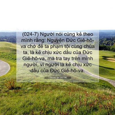 Picture 07 - 1 Sa-mu-ên 24:6 VIE - (024-7) Người nói cùng kẻ theo mình - Bible Verse Picture