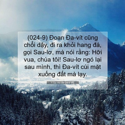 Picture 07 - 1 Sa-mu-ên 24:8 VIE - (024-9) Đoạn Đa-vít cũng chổi dậy, đi - Bible Verse Picture