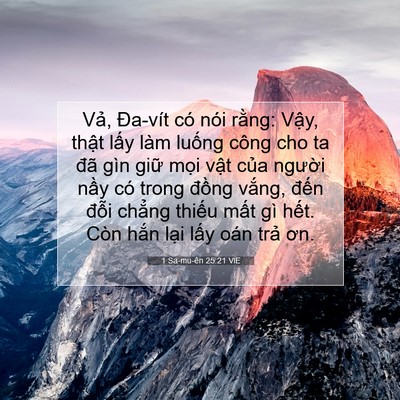 Picture 07 - 1 Sa-mu-ên 25:21 VIE - Vả, Đa-vít có nói rằng: Vậy, thật - Bible Verse Picture