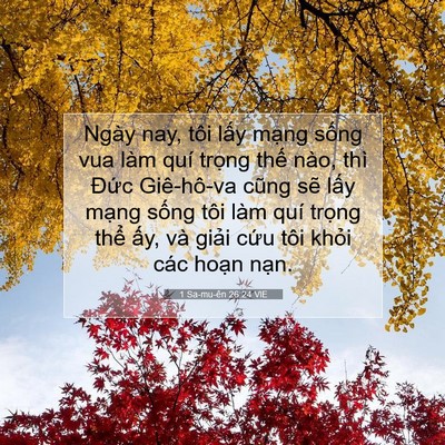 Picture 07 - 1 Sa-mu-ên 26:24 VIE - Ngày nay, tôi lấy mạng sống vua làm quí - Bible Verse Picture