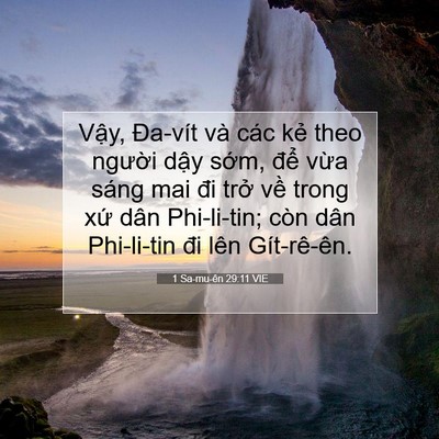 Picture 07 - 1 Sa-mu-ên 29:11 VIE - Vậy, Đa-vít và các kẻ theo người dậy - Bible Verse Picture