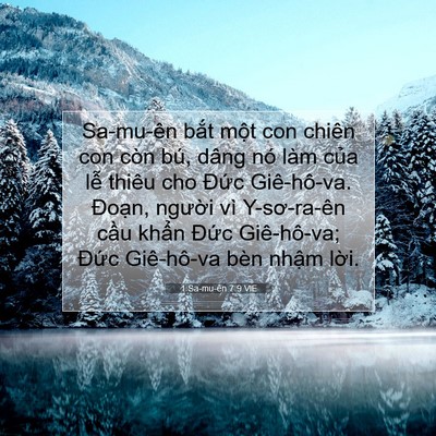 Picture 07 - 1 Sa-mu-ên 7:9 VIE - Sa-mu-ên bắt một con chiên con còn bú, - Bible Verse Picture