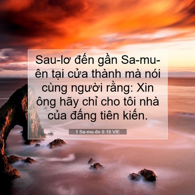 Picture 07 - 1 Sa-mu-ên 9:18 VIE - Sau-lơ đến gần Sa-mu-ên tại cửa thành - Bible Verse Picture