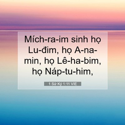 Picture 07 - 1 Sử Ký 1:11 VIE - Mích-ra-im sinh họ Lu-đim, họ A-na-min, - Bible Verse Picture