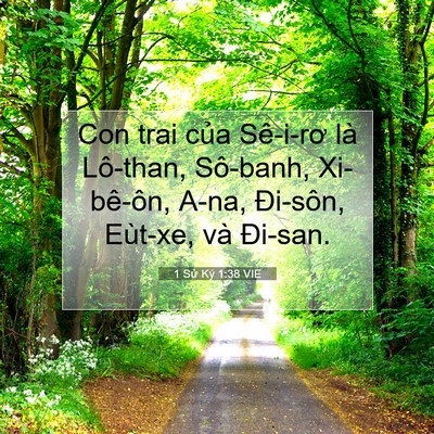 Picture 07 - 1 Sử Ký 1:38 VIE - Con trai của Sê-i-rơ là Lô-than, Sô-banh, - Bible Verse Picture