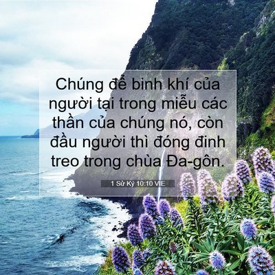 Picture 07 - 1 Sử Ký 10:10 VIE - Chúng để binh khí của người tại trong - Bible Verse Picture