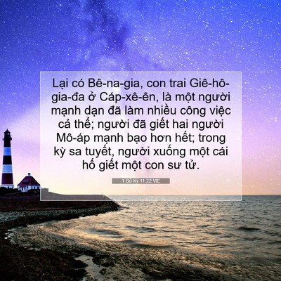 Picture 07 - 1 Sử Ký 11:22 VIE - Lại có Bê-na-gia, con trai Giê-hô-gia-đa - Bible Verse Picture