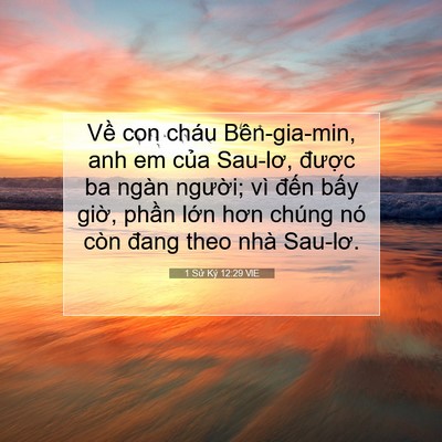 Picture 07 - 1 Sử Ký 12:29 VIE - Về con cháu Bên-gia-min, anh em của - Bible Verse Picture