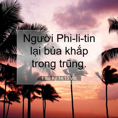 Picture 07 - 1 Sử Ký 14:13 VIE - Người Phi-li-tin lại bủa khắp trong - Bible Verse Picture