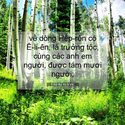 Picture 07 - 1 Sử Ký 15:9 VIE - về dòng Hếp-rôn có Ê-li-ên, là - Bible Verse Picture