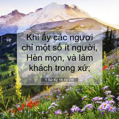 Picture 07 - 1 Sử Ký 16:19 VIE - Khi ấy các ngươi chỉ một số ít - Bible Verse Picture