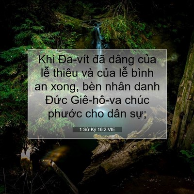 Picture 07 - 1 Sử Ký 16:2 VIE - Khi Đa-vít đã dâng của lễ thiêu và - Bible Verse Picture