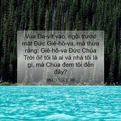 Picture 07 - 1 Sử Ký 17:16 VIE - Vua Đa-vít vào, ngồi trước mặt Đức - Bible Verse Picture