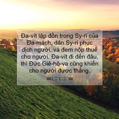 Picture 07 - 1 Sử Ký 18:6 VIE - Đa-vít lập đồn trong Sy-ri của - Bible Verse Picture