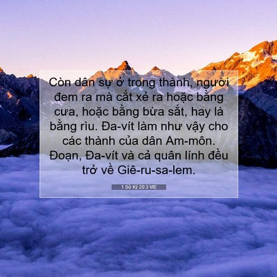 Picture 07 - 1 Sử Ký 20:3 VIE - Còn dân sự ở trong thành, người đem ra - Bible Verse Picture
