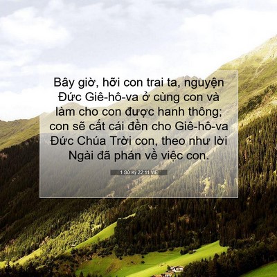 Picture 07 - 1 Sử Ký 22:11 VIE - Bây giờ, hỡi con trai ta, nguyện Đức - Bible Verse Picture
