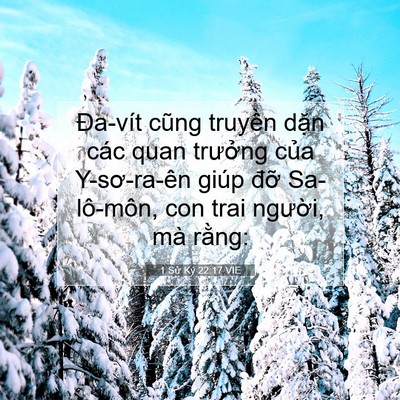 Picture 07 - 1 Sử Ký 22:17 VIE - Đa-vít cũng truyền dặn các quan trưởng - Bible Verse Picture