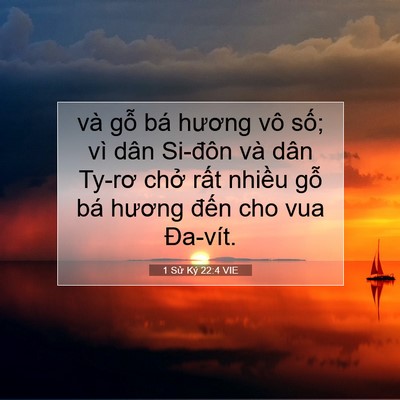 Picture 07 - 1 Sử Ký 22:4 VIE - và gỗ bá hương vô số; vì dân Si-đôn - Bible Verse Picture