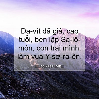 Picture 07 - 1 Sử Ký 23:1 VIE - Đa-vít đã già, cao tuổi, bèn lập - Bible Verse Picture