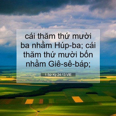 Picture 07 - 1 Sử Ký 24:13 VIE - cái thăm thứ mười ba nhằm Húp-ba; cái - Bible Verse Picture