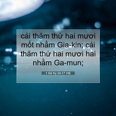 Picture 07 - 1 Sử Ký 24:17 VIE - cái thăm thứ hai mươi mốt nhằm Gia-kin; - Bible Verse Picture