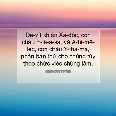 Picture 07 - 1 Sử Ký 24:3 VIE - Đa-vít khiến Xa-đốc, con cháu - Bible Verse Picture