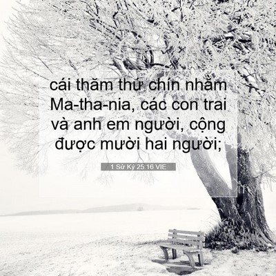 Picture 07 - 1 Sử Ký 25:16 VIE - cái thăm thứ chín nhằm Ma-tha-nia, các - Bible Verse Picture