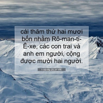 Picture 07 - 1 Sử Ký 25:31 VIE - cái thăm thứ hai mươi bốn nhằm - Bible Verse Picture
