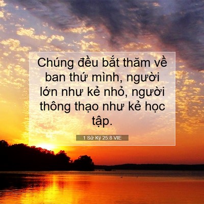 Picture 07 - 1 Sử Ký 25:8 VIE - Chúng đều bắt thăm về ban thứ mình, - Bible Verse Picture