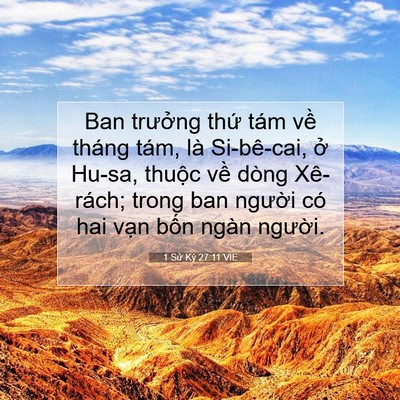Picture 07 - 1 Sử Ký 27:11 VIE - Ban trưởng thứ tám về tháng tám, là - Bible Verse Picture