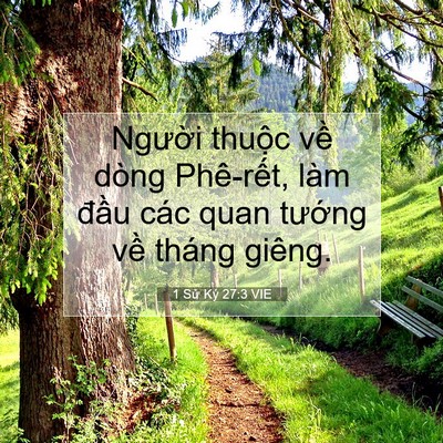 Picture 07 - 1 Sử Ký 27:3 VIE - Người thuộc về dòng Phê-rết, làm - Bible Verse Picture
