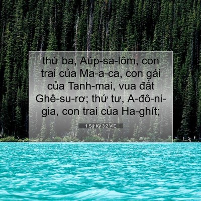 Picture 07 - 1 Sử Ký 3:2 VIE - thứ ba, Aùp-sa-lôm, con trai của Ma-a-ca, - Bible Verse Picture