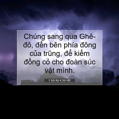 Picture 07 - 1 Sử Ký 4:39 VIE - Chúng sang qua Ghê-đô, đến bên phía - Bible Verse Picture
