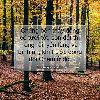 Picture 07 - 1 Sử Ký 4:40 VIE - Chúng bèn thấy đồng cỏ tươi tốt; - Bible Verse Picture