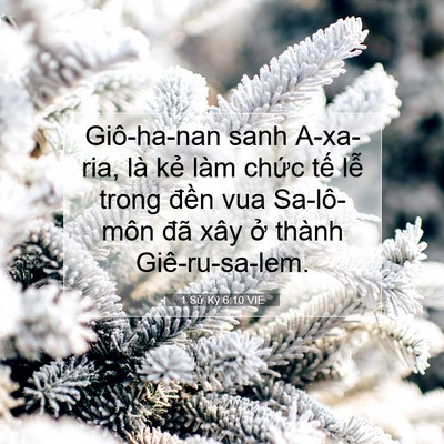 Picture 07 - 1 Sử Ký 6:10 VIE - Giô-ha-nan sanh A-xa-ria, là kẻ làm chức - Bible Verse Picture