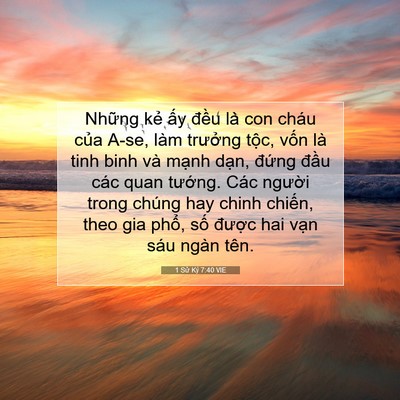 Picture 07 - 1 Sử Ký 7:40 VIE - Những kẻ ấy đều là con cháu của - Bible Verse Picture