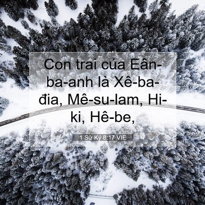 Picture 07 - 1 Sử Ký 8:17 VIE - Con trai của Eân-ba-anh là Xê-ba-đia, - Bible Verse Picture