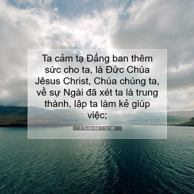 Picture 07 - 1 Ti-mô-thê 1:12 VIE - Ta cảm tạ Đấng ban thêm sức cho ta, là - Bible Verse Picture
