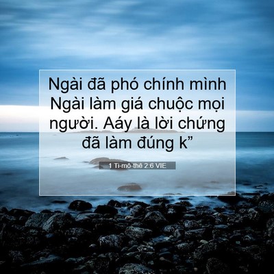 Picture 07 - 1 Ti-mô-thê 2:6 VIE - Ngài đã phó chính mình Ngài làm giá - Bible Verse Picture